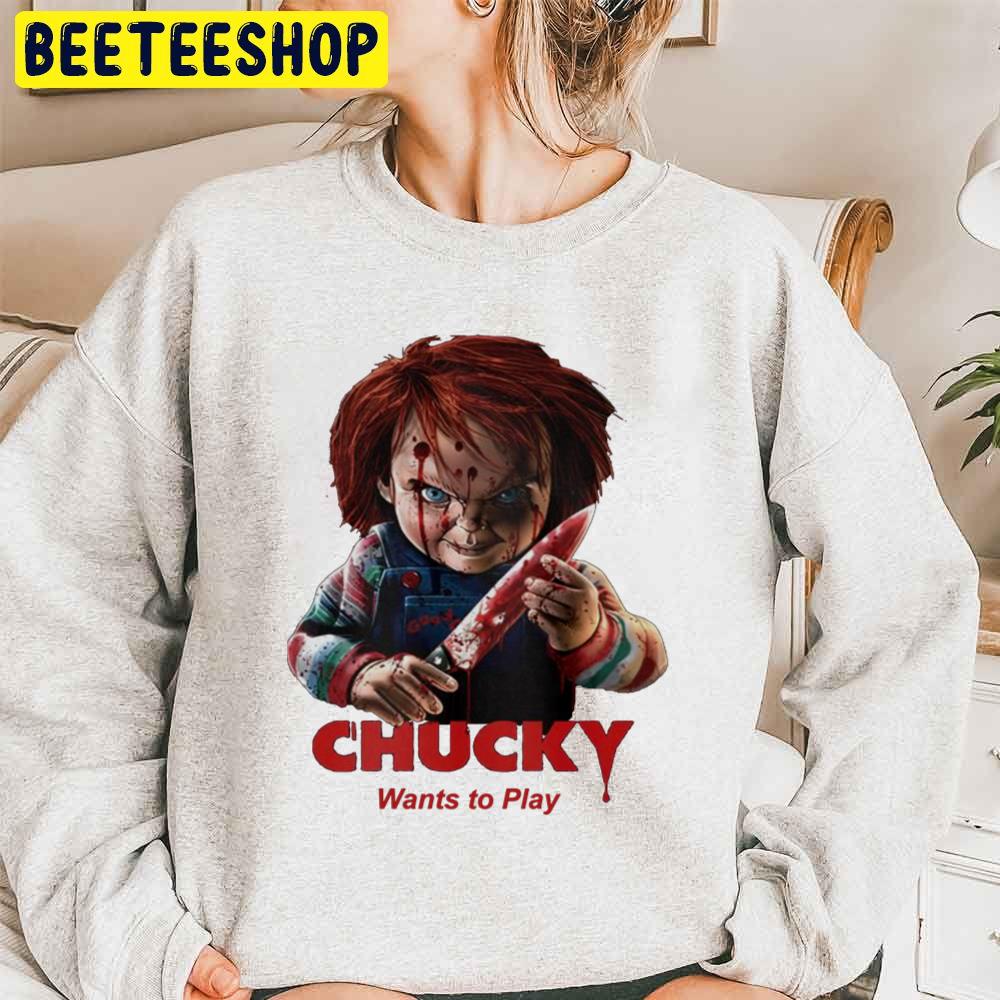 Killer Doll Chucky Wants To Play Halloween Trending Unisex Sweatshirt