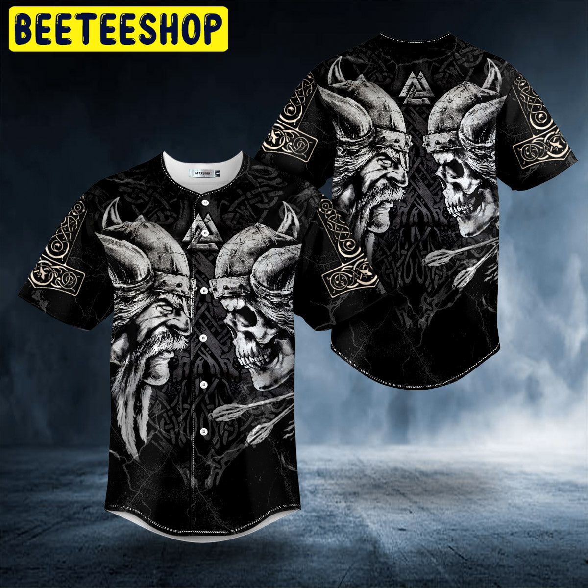 King Viking and Skull Tattoo Trending Baseball Jersey