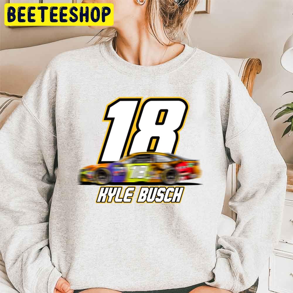 Kyle Busch 18 Nascar Champion Blurred Car Running Racing Trending Unisex Sweatshirt