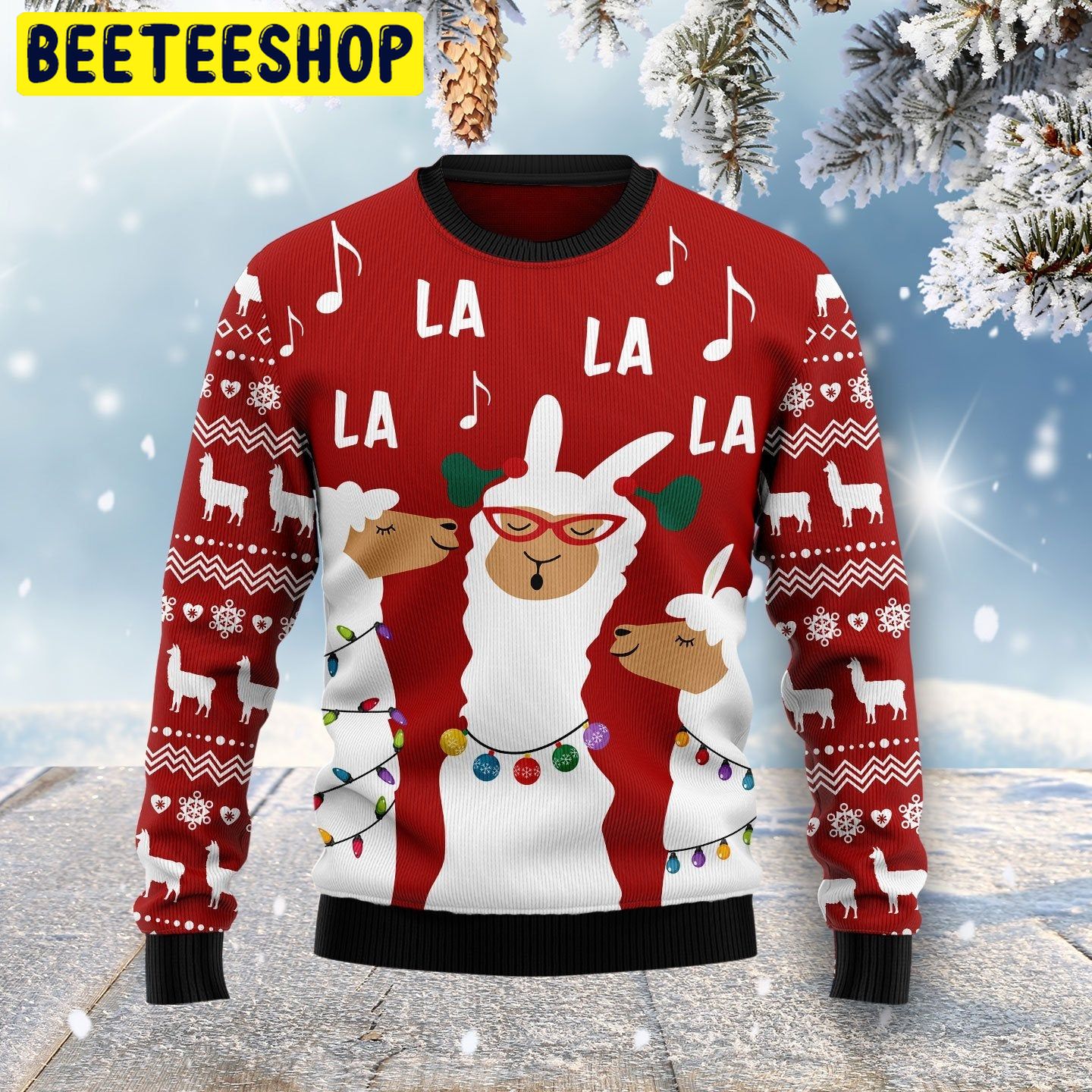 La La La La Llama Trending Ugly Christmas Sweatshirt