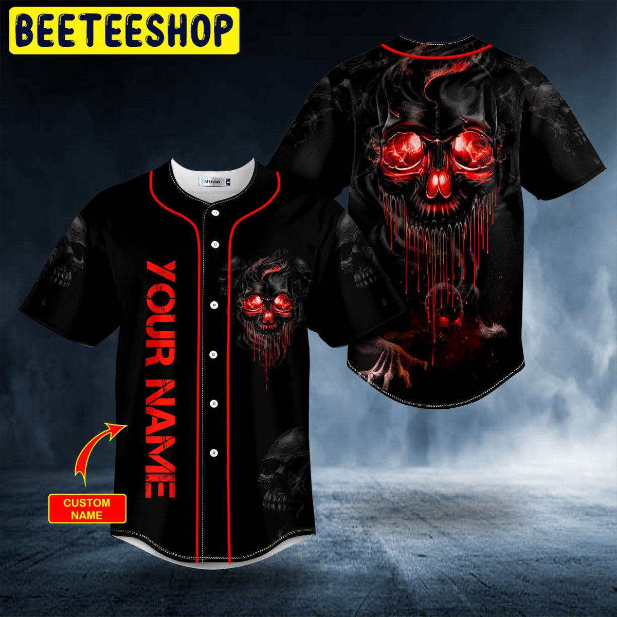 Lava Blood Melting Skull Custom Trending Baseball Jersey