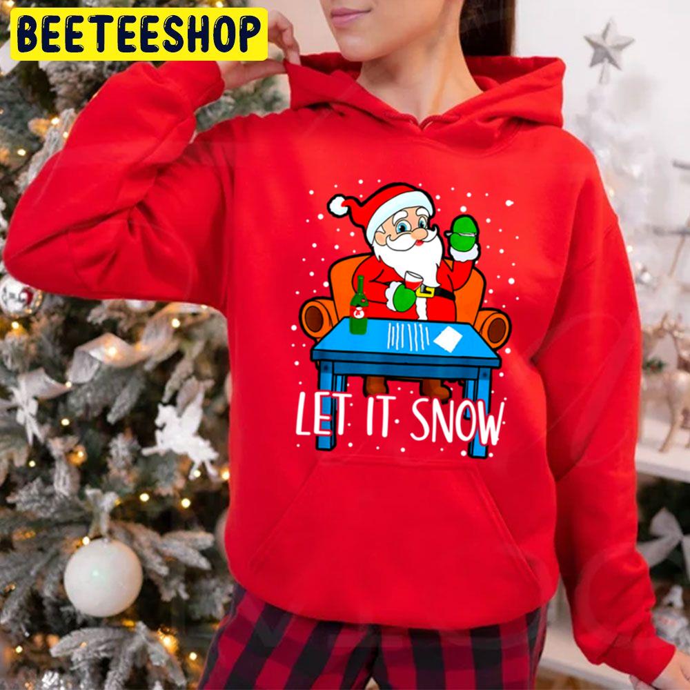 Let It Snow Santa Drink And Smoke Christmas Trending Unisex Hoodie