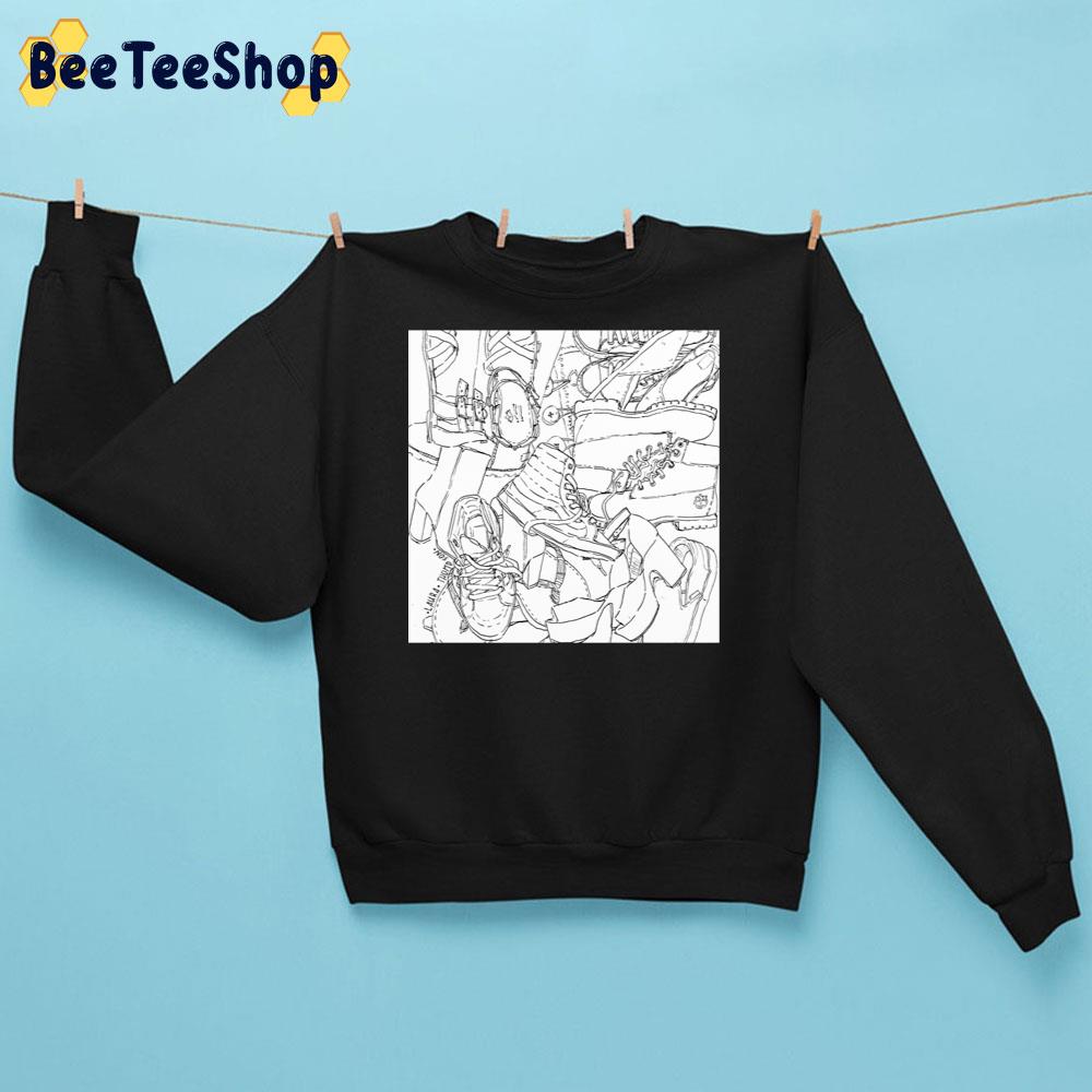 Line Art Shoes Van Shoes Trending Unisex Sweatshirt