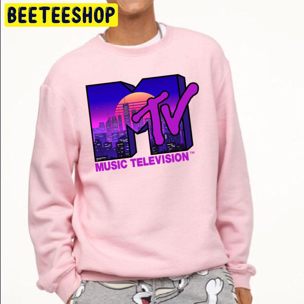 Logo Futuristic Vaporwave City Music Television Trending Unisex Sweatshirt