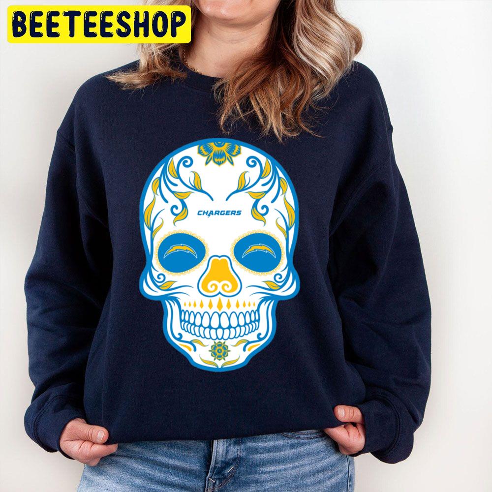 Los Angeles Chargers Football Skull Art Trending Unisex Sweatshirt