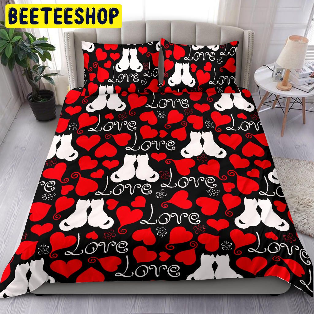 Love Couple Cat Bedding Set