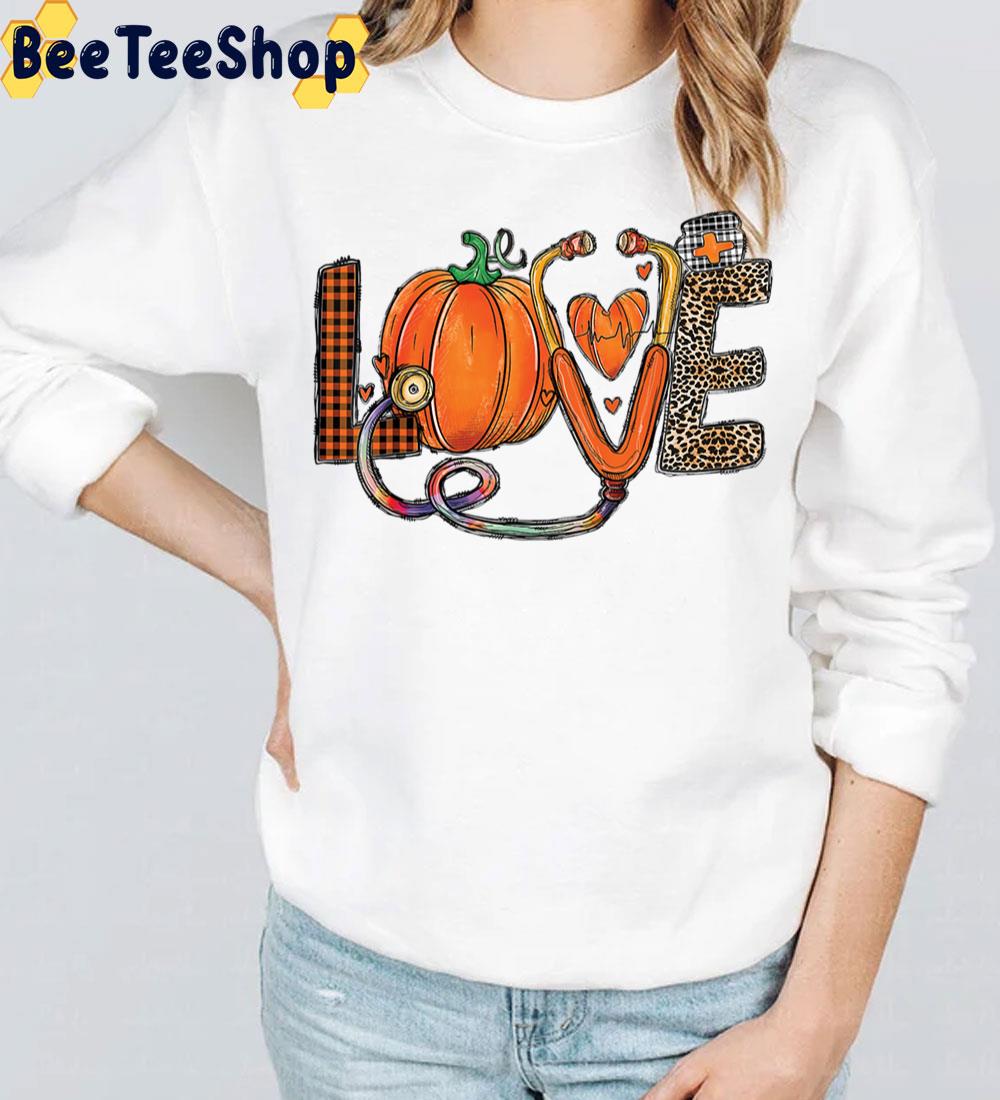 Love Nurse Pumpkin And Heart Halloween Trending Unisex Sweatshirt