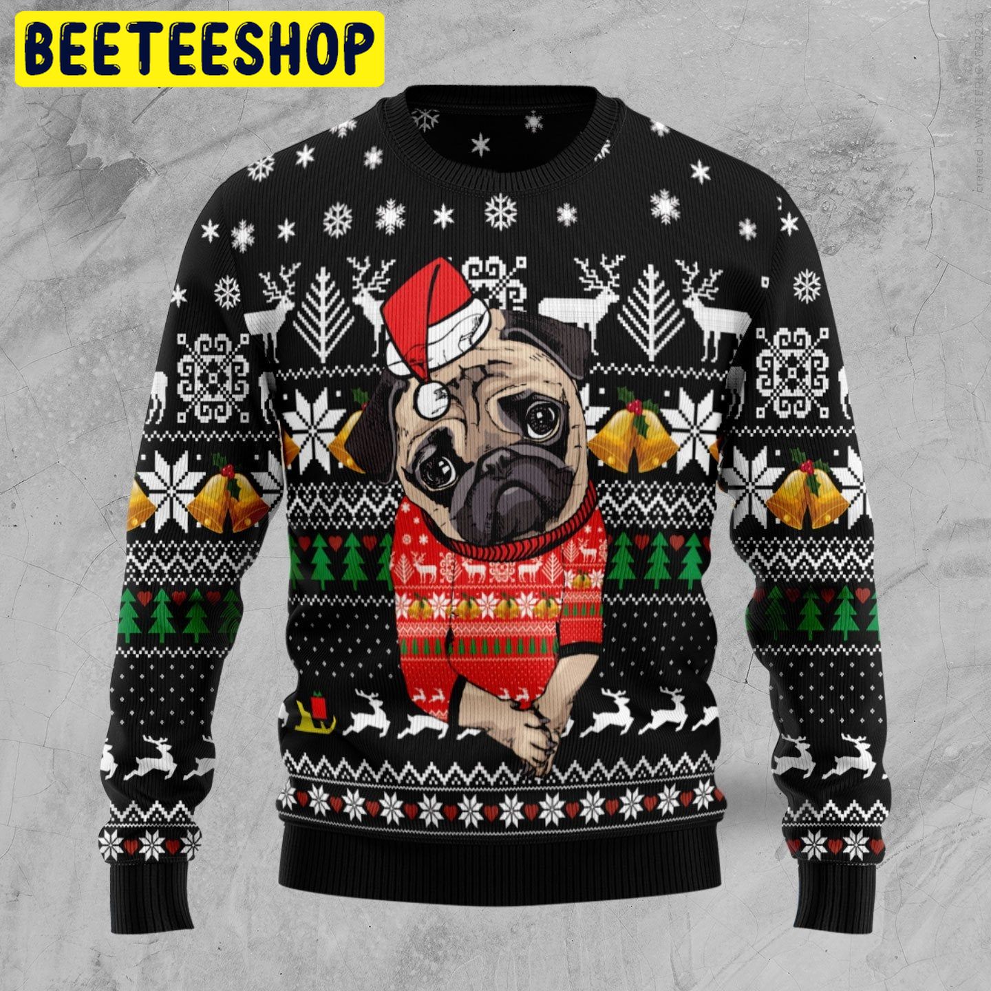 Lovely Pug Dog Trending Ugly Christmas Sweatshirt