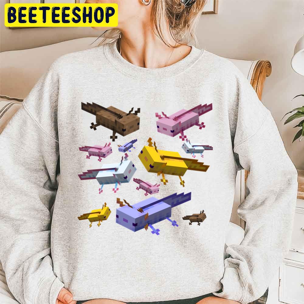 Lover Axolotl Minecraft Retro Wave Trending Unisex Sweatshirt