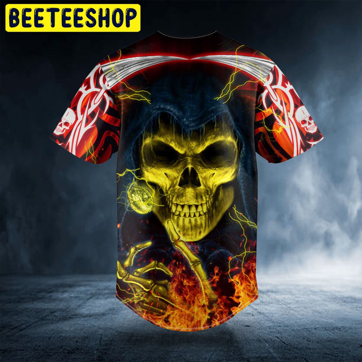 Lucifer Satan Grim Reaper Skull Trending Baseball Jersey - Beeteeshop