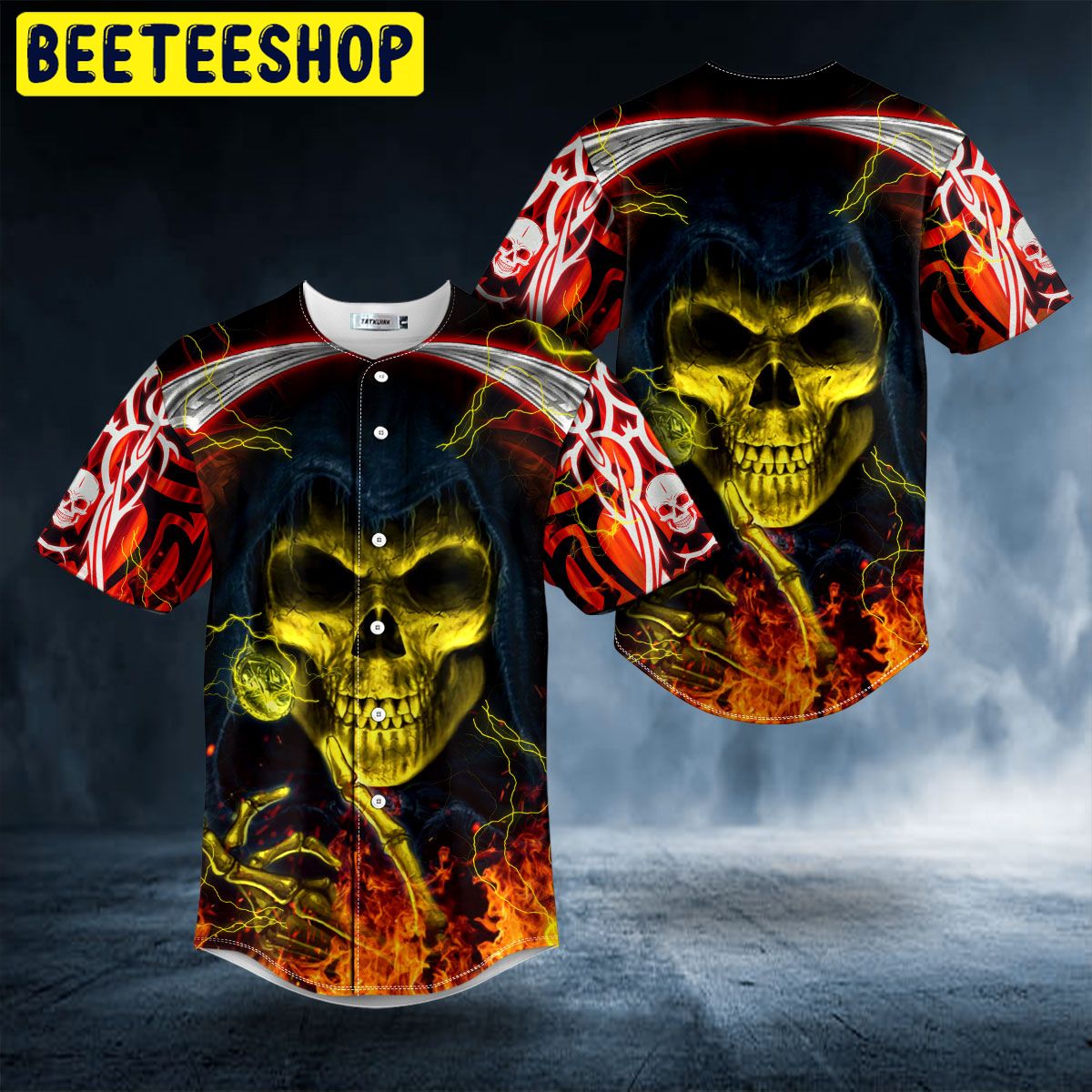 Lucifer Satan Grim Reaper Skull Trending Baseball Jersey