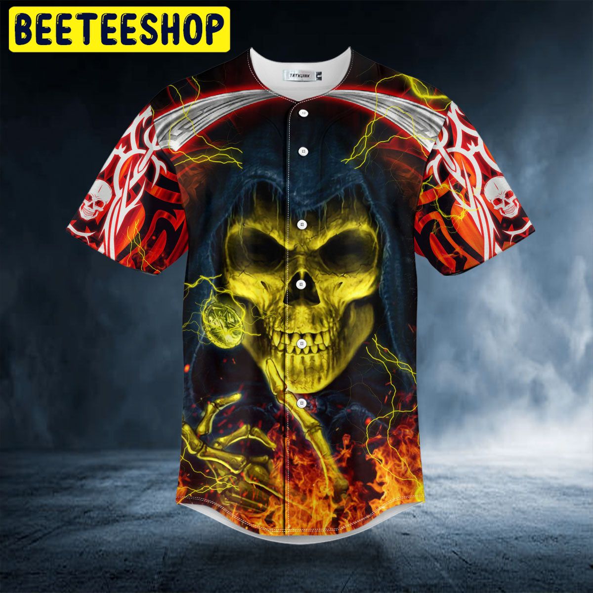 Lucifer Satan Grim Reaper Skull Trending Baseball Jersey - Beeteeshop