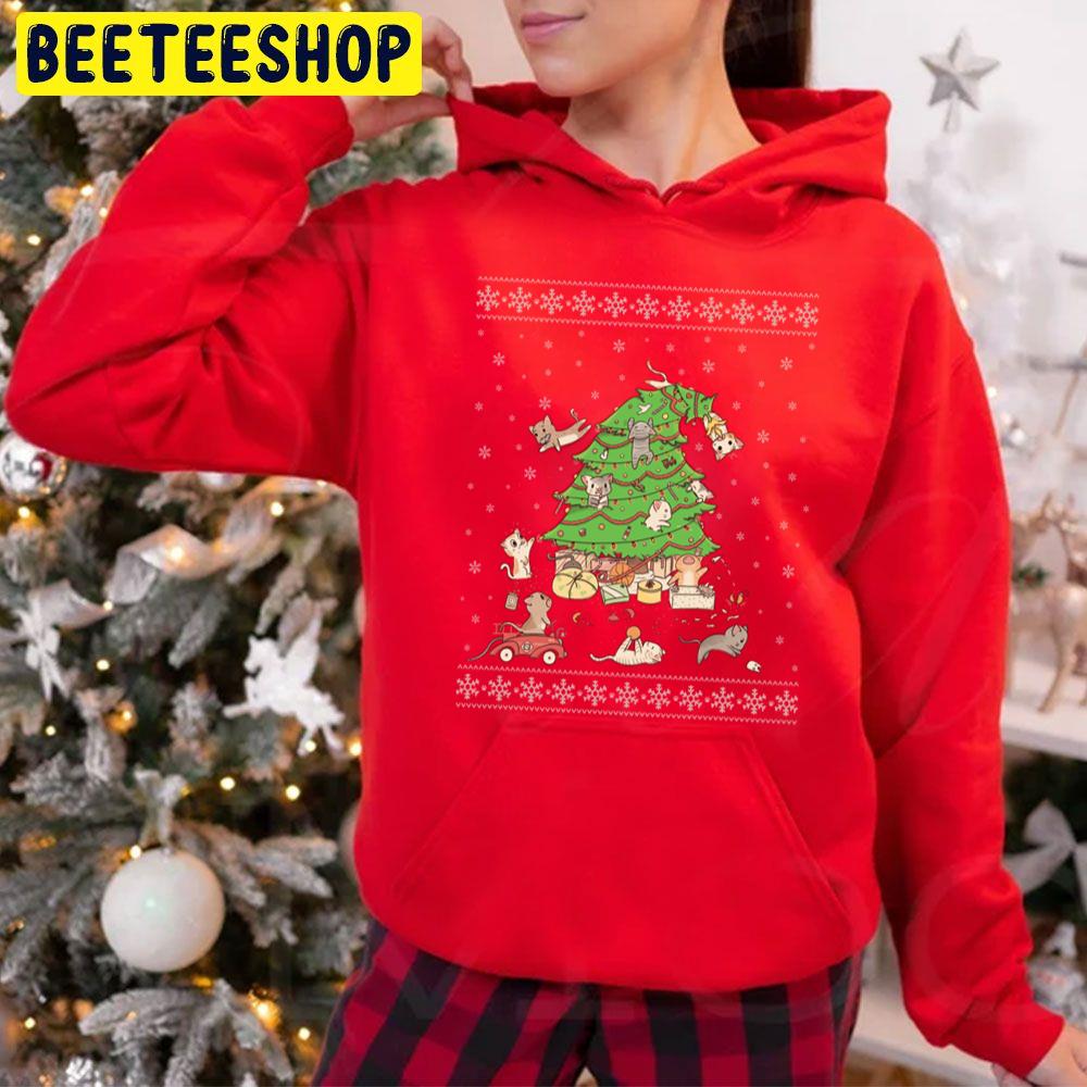 Meowi Christmas Tree Trending Unisex Hoodie