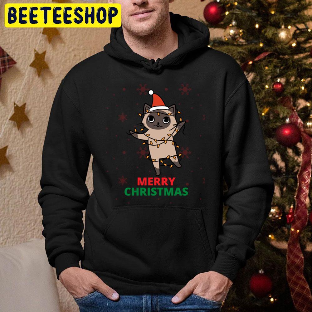 Merry Christmas Cat Animal Large Clothes Trending Unisex Hoodie