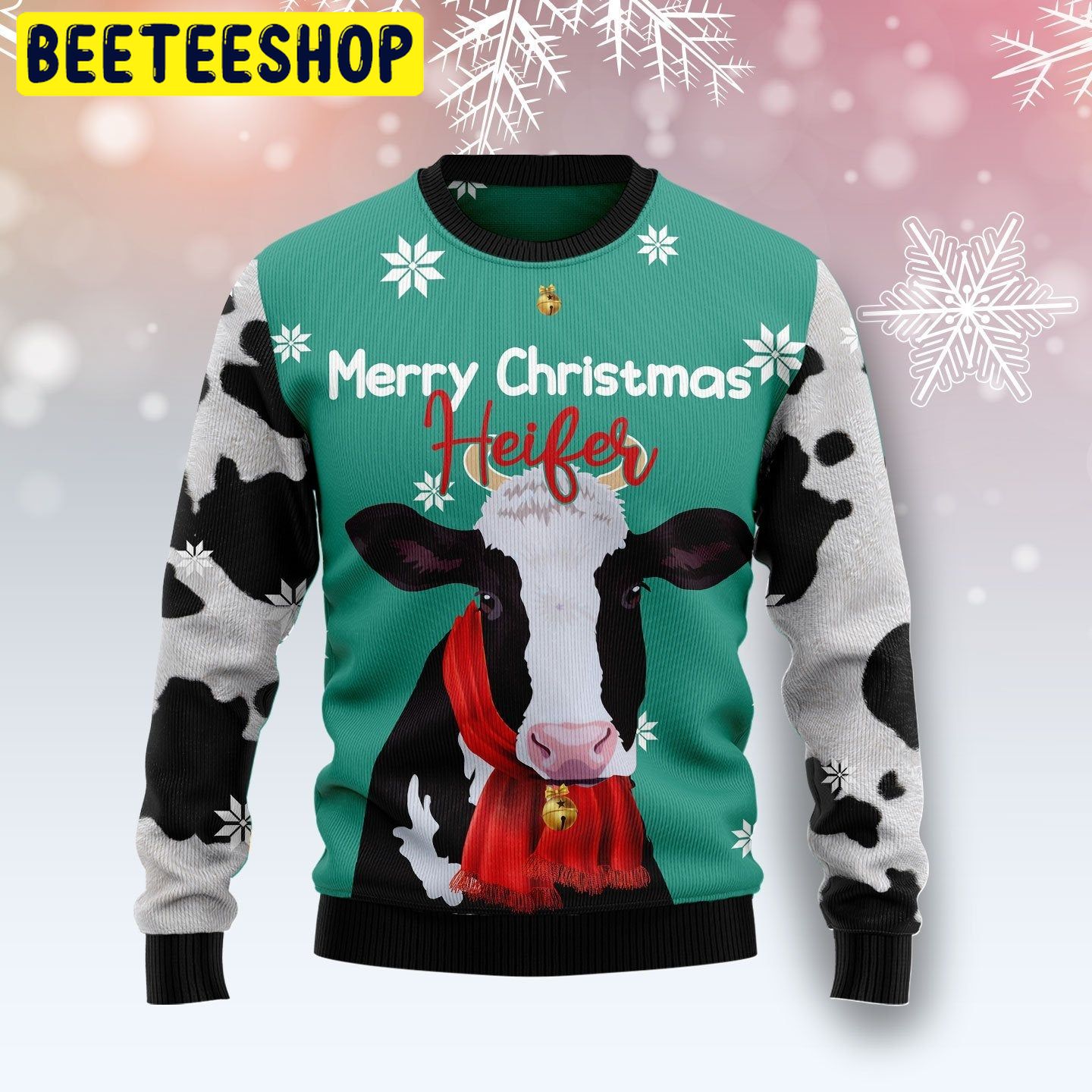 Merry Christmas Heifer Cow Trending Ugly Christmas Sweatshirt