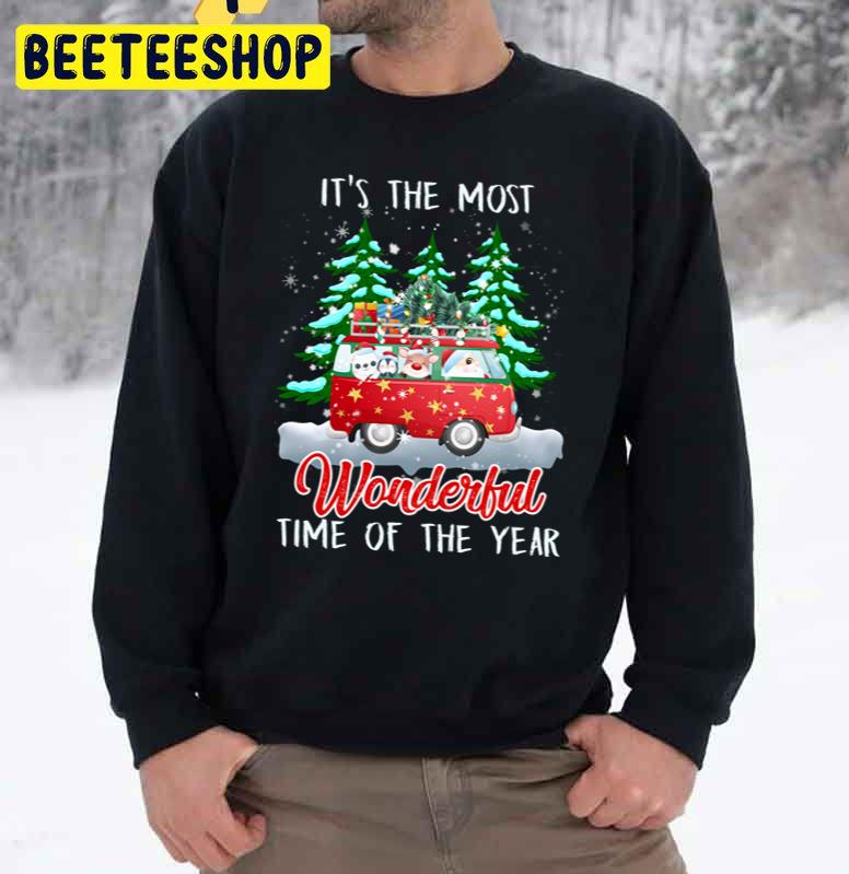 Merry Christmas Santa And Friends It’s The Most Wonderful Time Of The Year Trending Unisex Sweatshirt