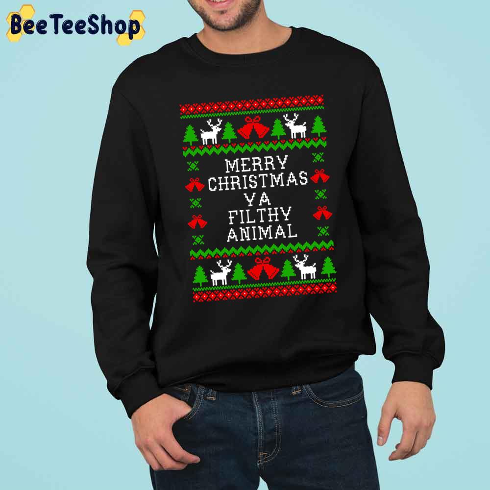 Merry Christmas Ya Filthy Animal Ugly Pattern Trending Unisex Sweatshirt -  Beeteeshop