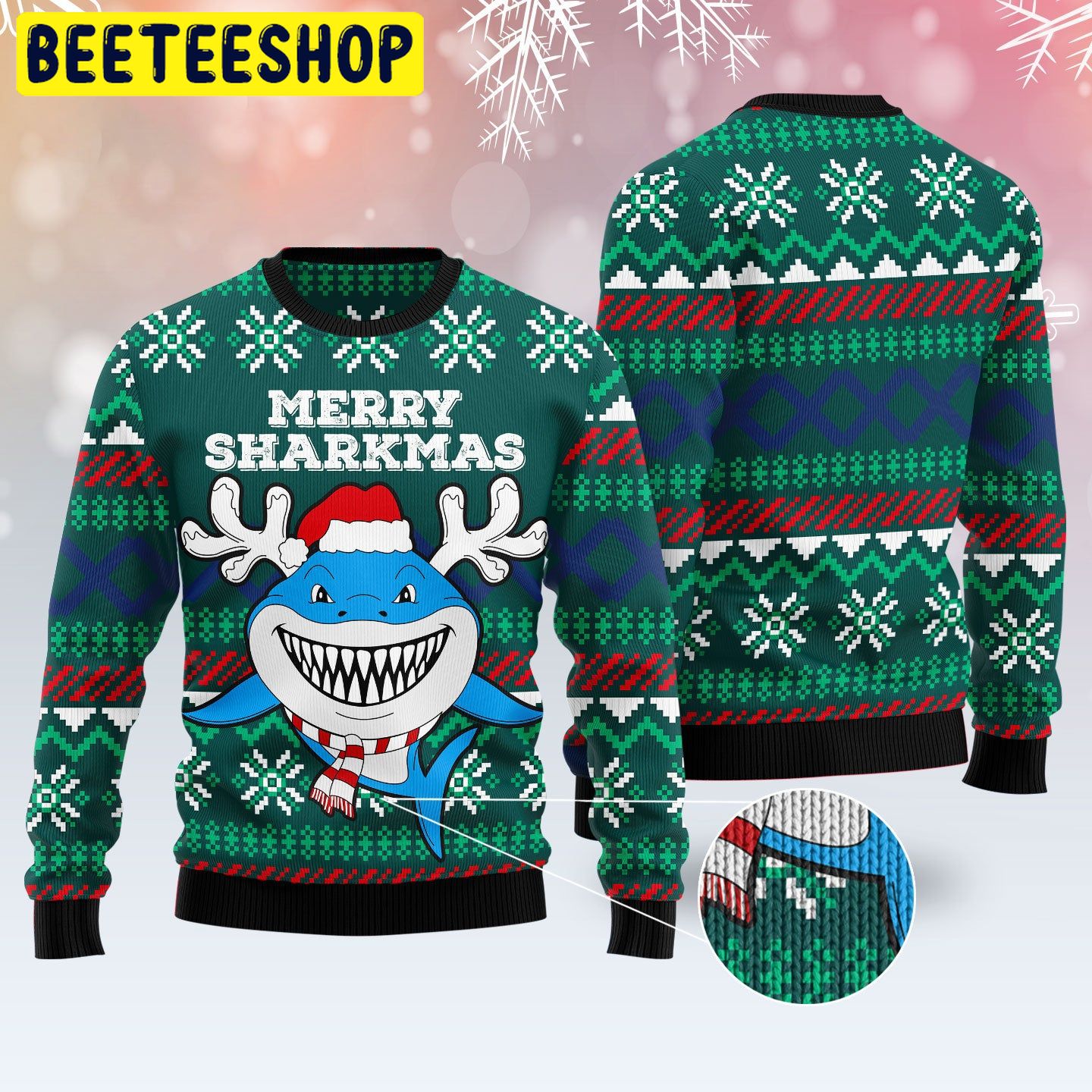 Merry Sharkmas Trending Ugly Christmas Sweatshirt