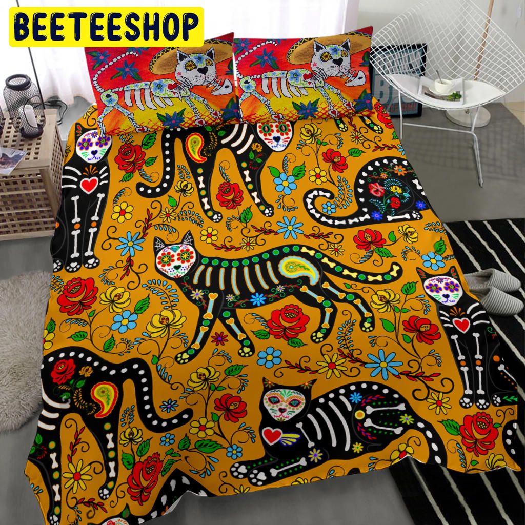 Mexico Skeleton Cat Bedding Set