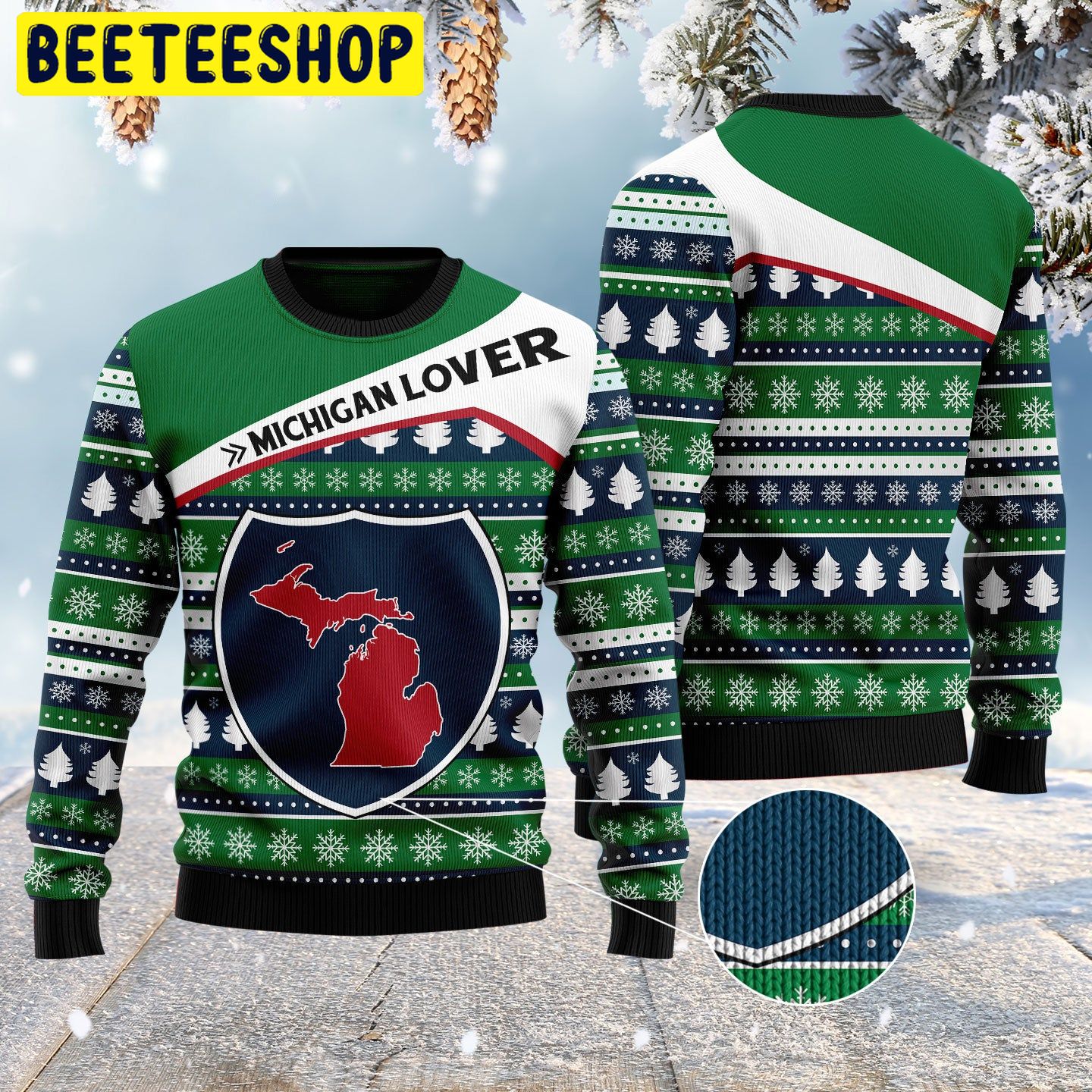 Michigan Lover Trending Ugly Christmas Sweatshirt