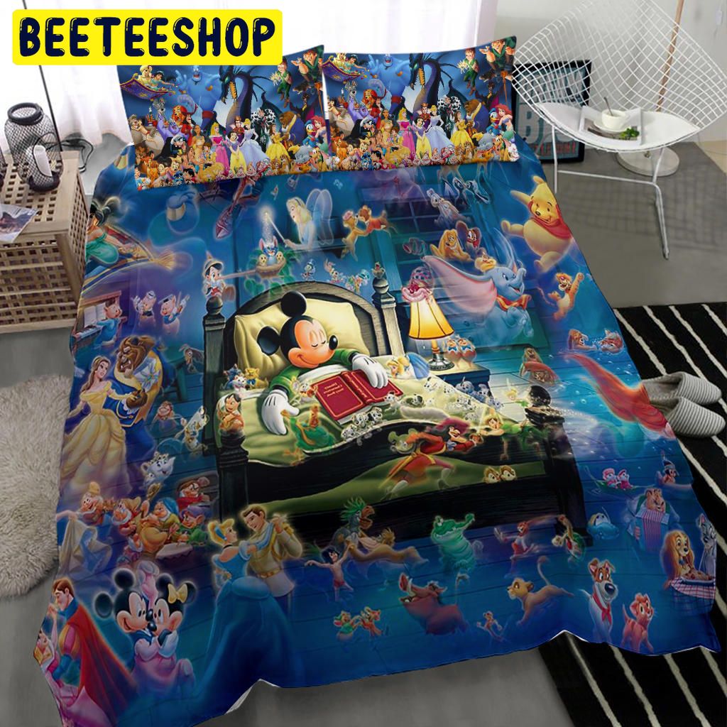 Mickey Deaming All Disney Charaters Bedding Set