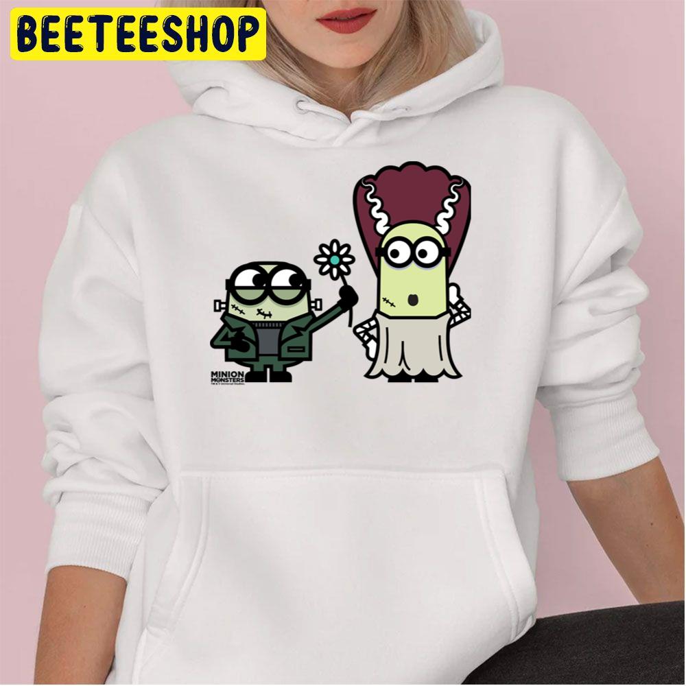 Minion Monsters Frankenstein And His Bride Portrait Unisex Hoodie