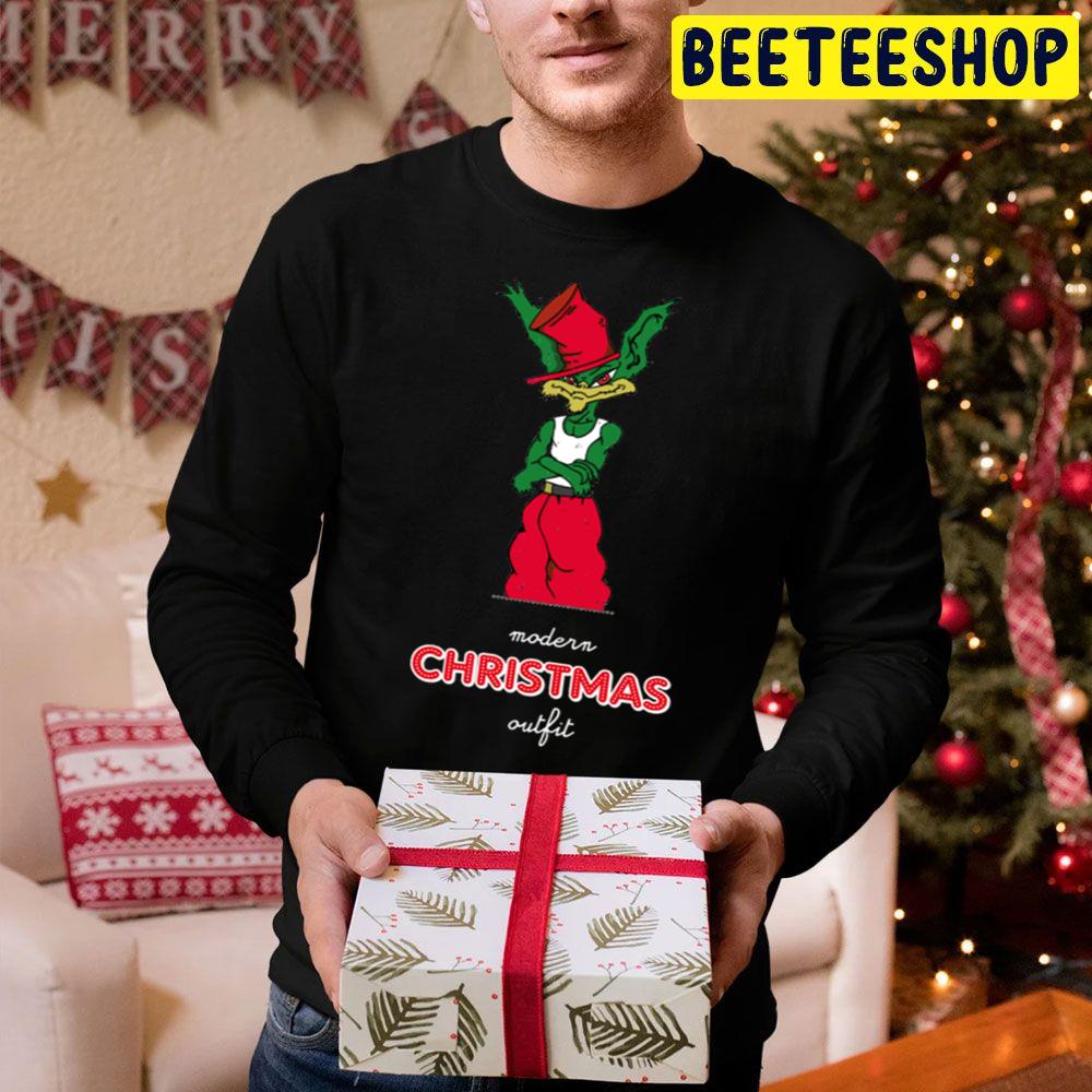 Modern Grinch Christmas Outfit Trending Unisex Hoodie - Beeteeshop