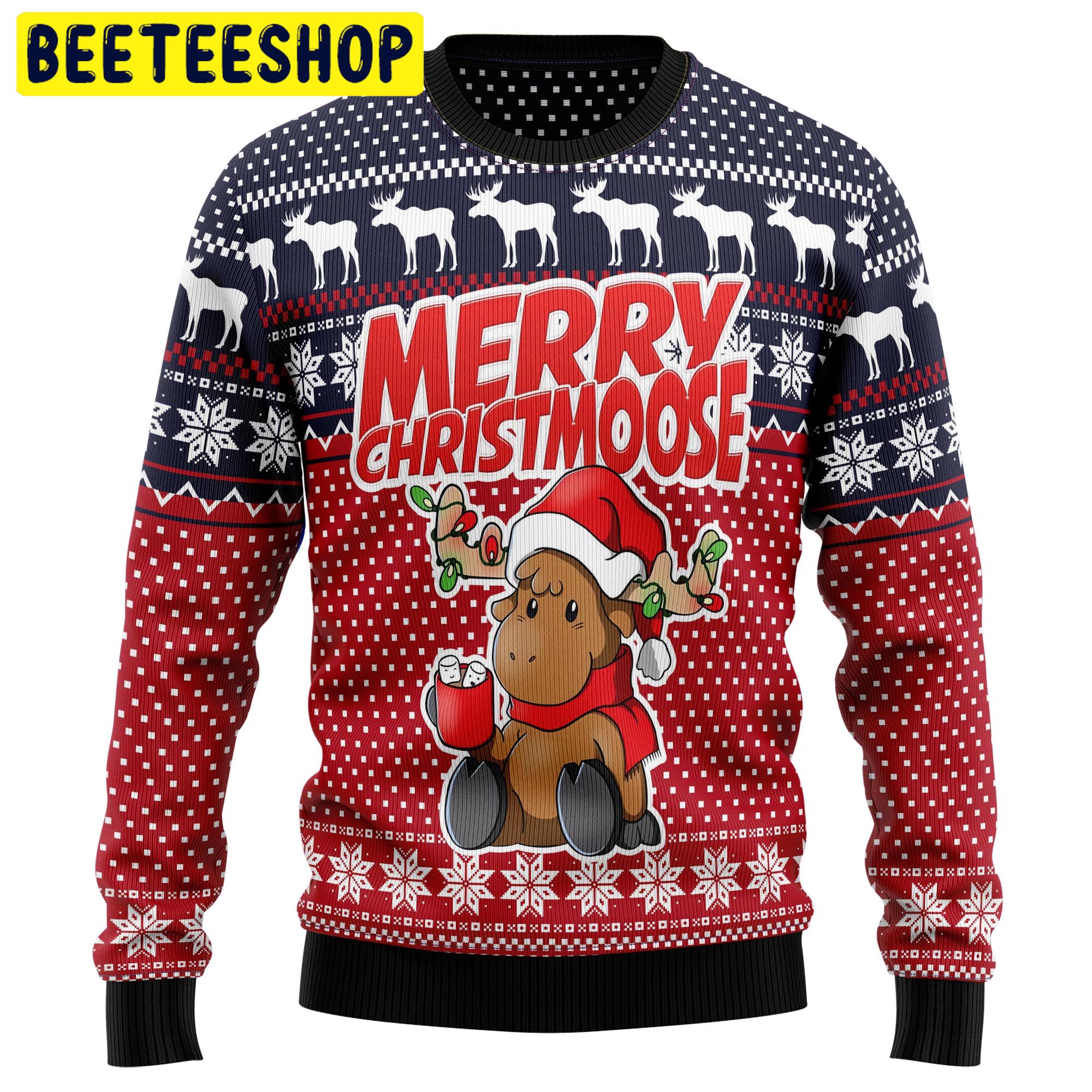 Moose Merry Trending Ugly Christmas Sweatshirt