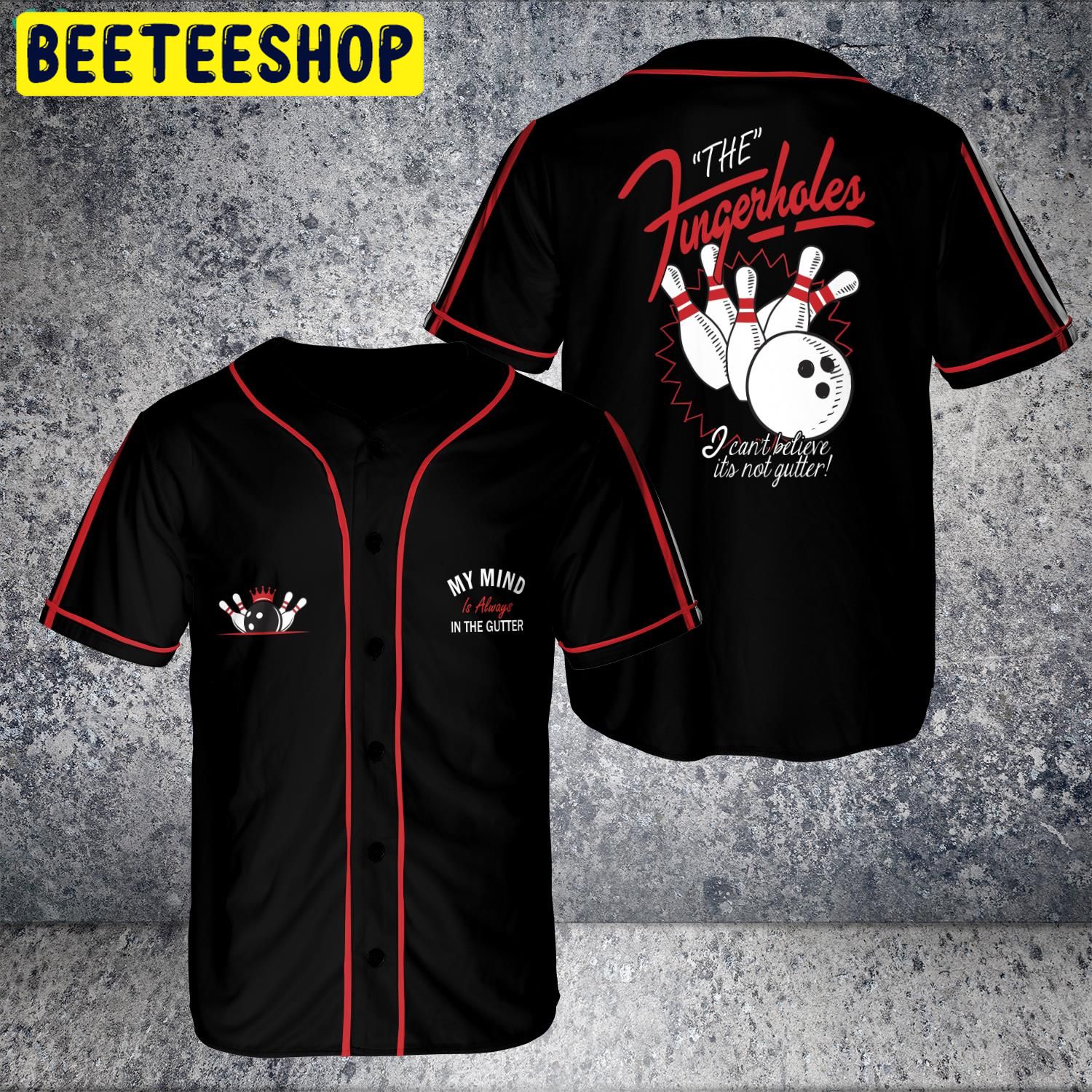 My Mind In The Gutter Bowling Gift New For Men Trending Jersey Baseball