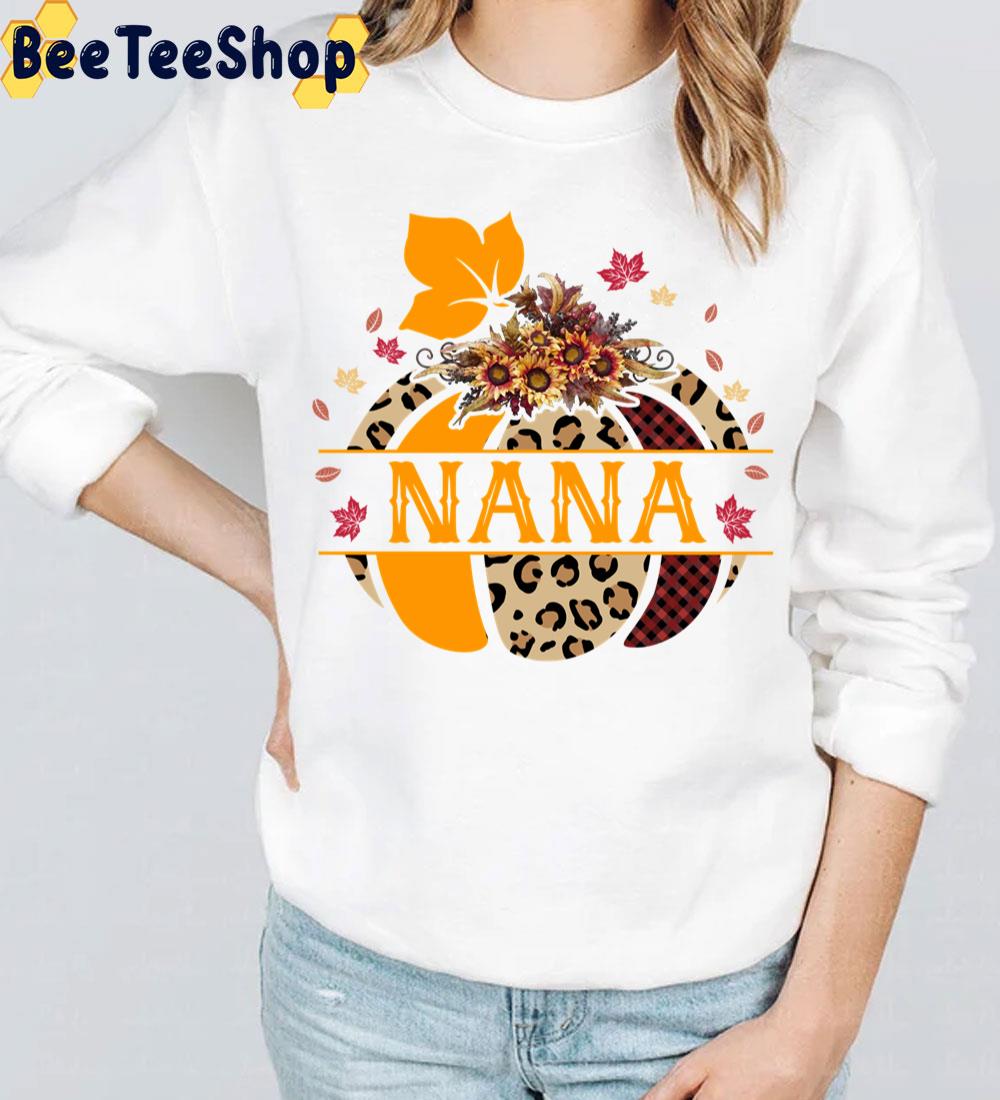 Nana Pumpkin Leopard Sunflower Halloween Trending Unisex Sweatshirt