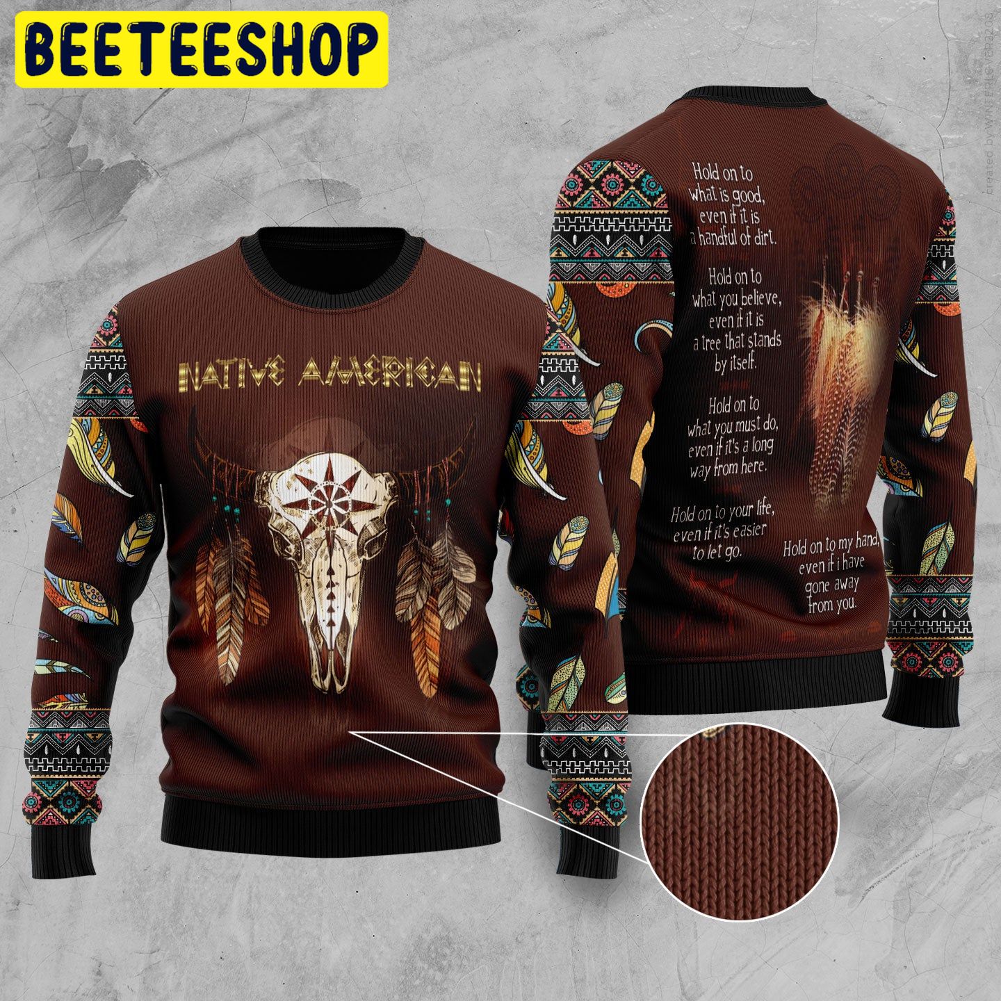 Native American Skull Trending Ugly Christmas Sweatshirt