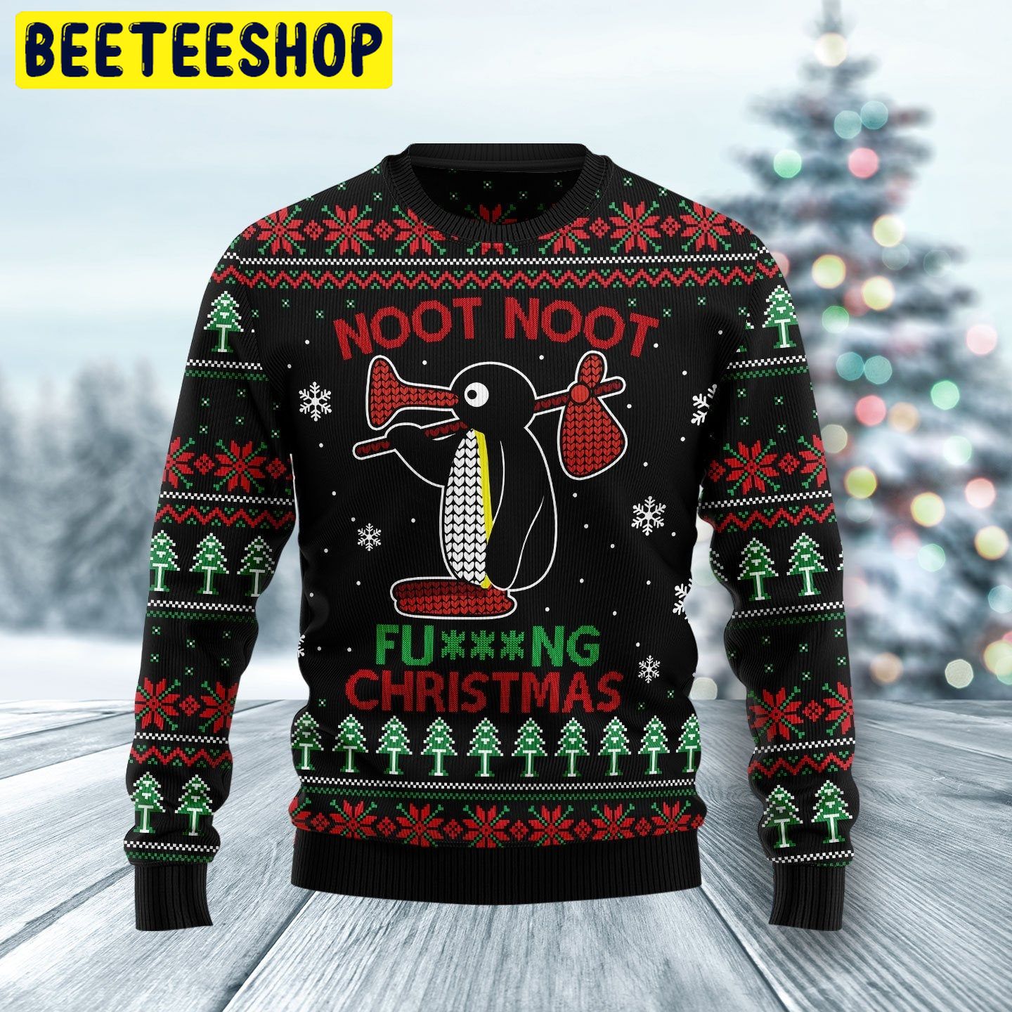 noot Noot Fucking Christmas Penguin Trending Ugly Christmas Sweatshirt