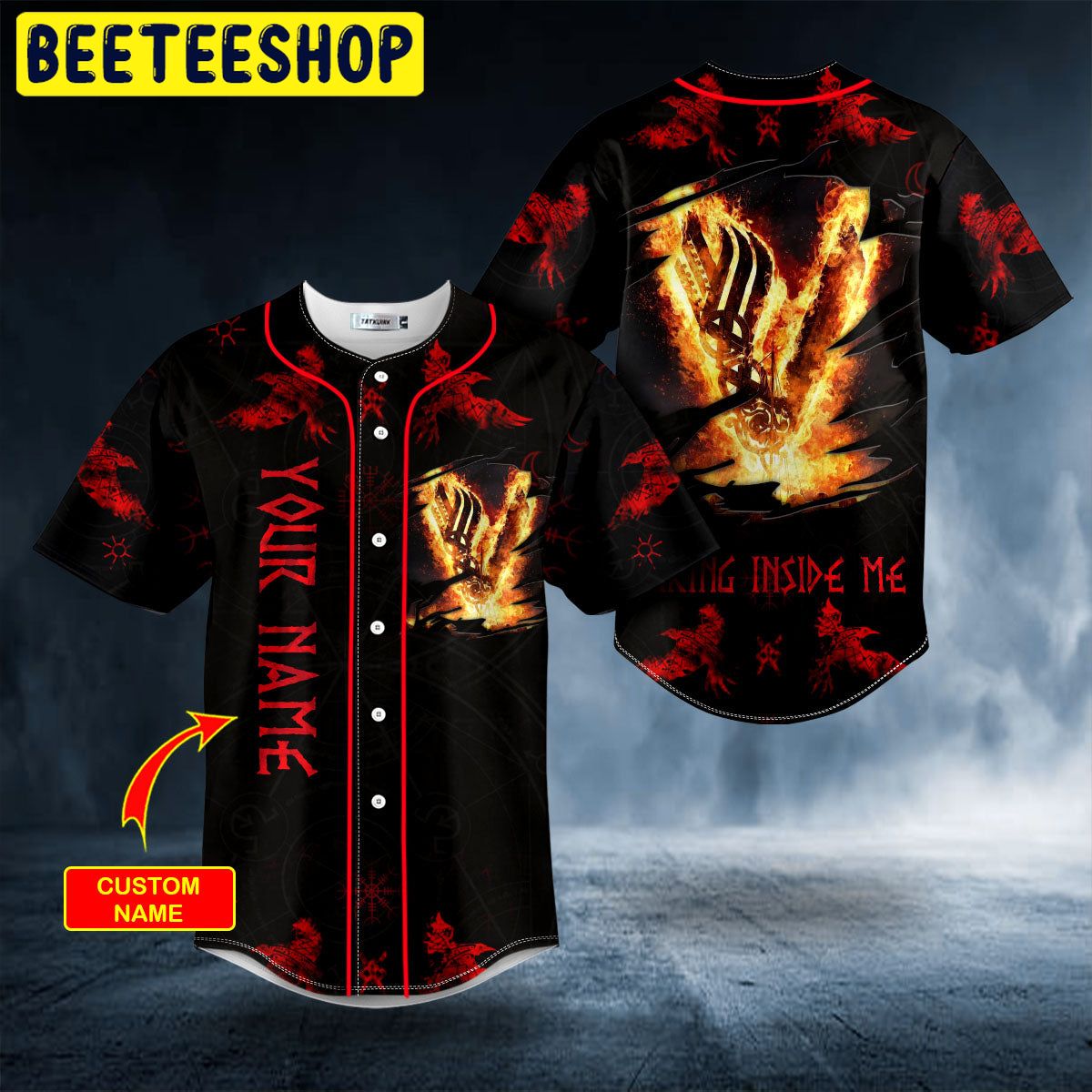 Norse Myth Fire V Inside Me Viking Trending Baseball Jersey