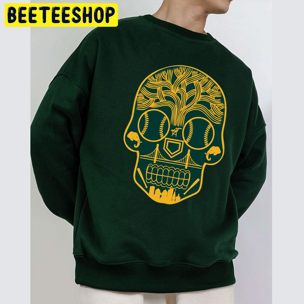 Oakland Athletics Sugar Skull Baseball Trending Unisex Sweatshirt