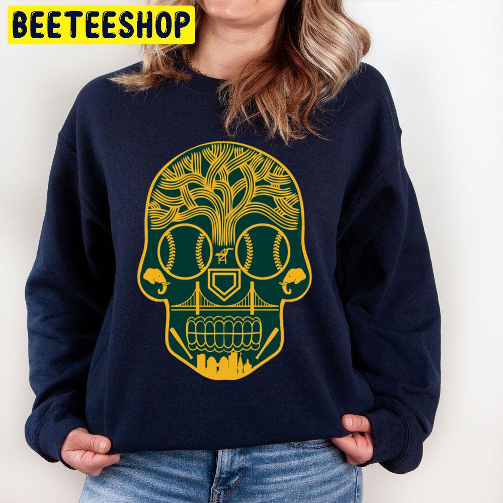 Oakland Athletics Sugar Skull Baseball Trending Unisex Sweatshirt -  Beeteeshop