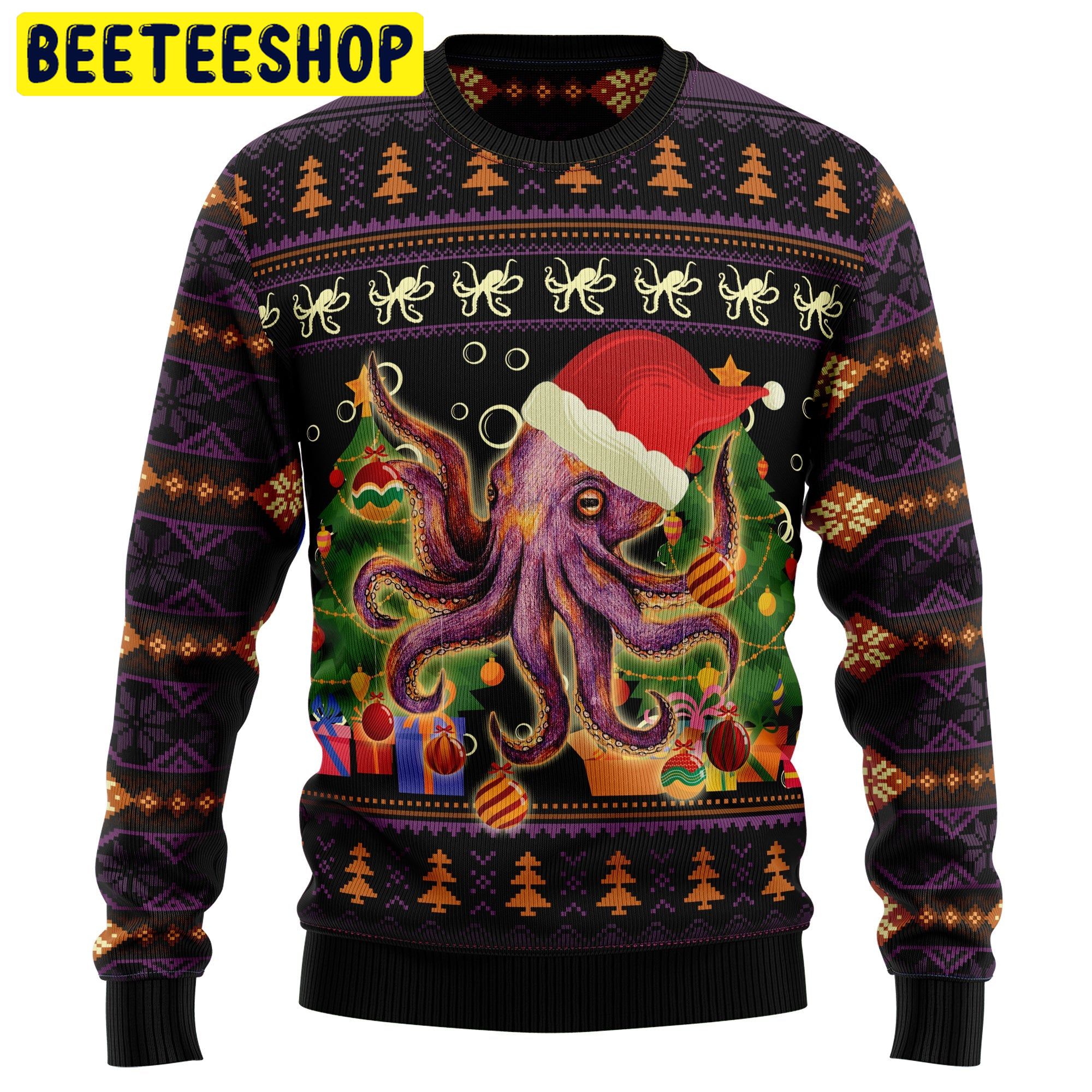 Octopus Ornament Trending Ugly Christmas Sweatshirt