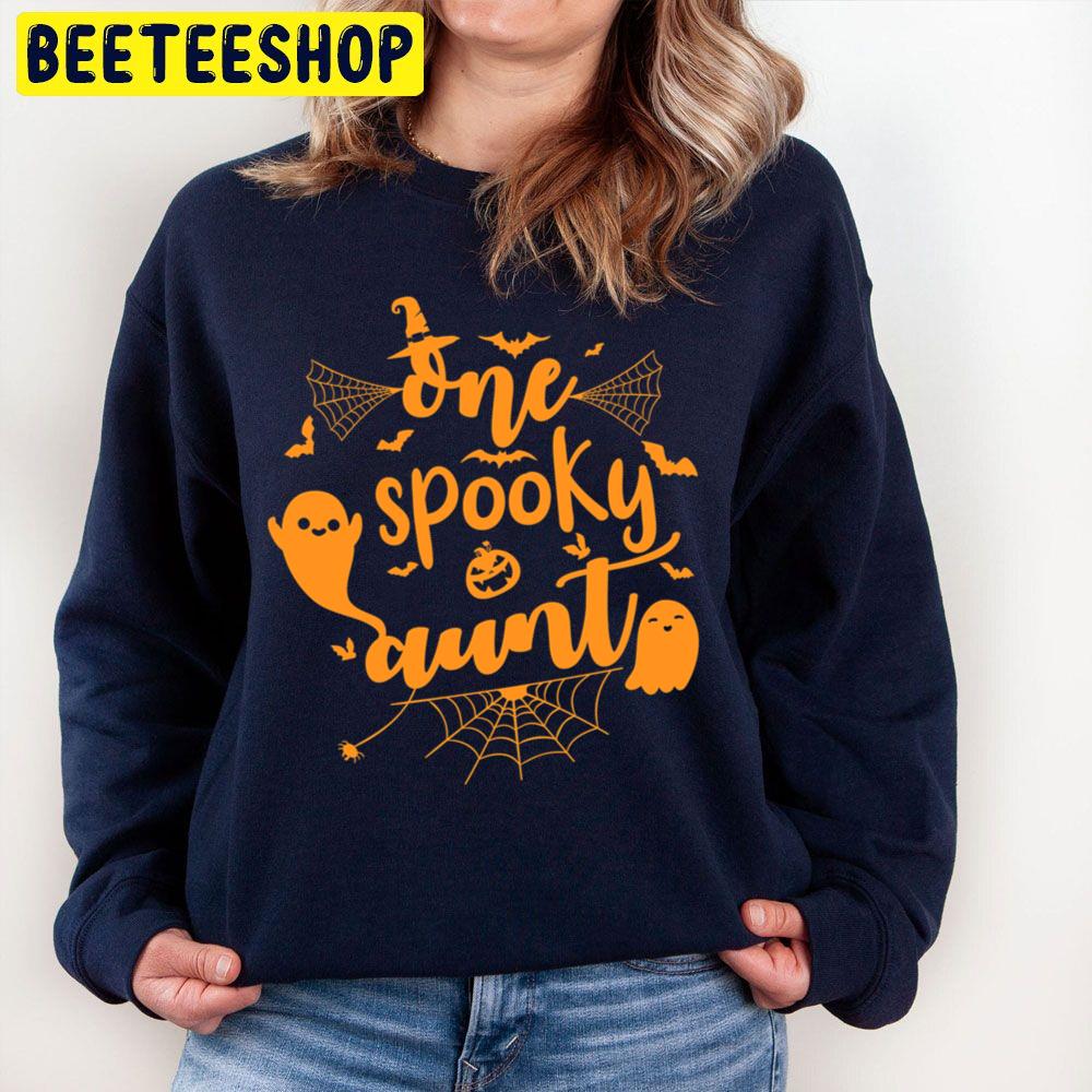 One Spooky Aunt Funny Halloween Cute Boo Trending Unisex Sweatshirt