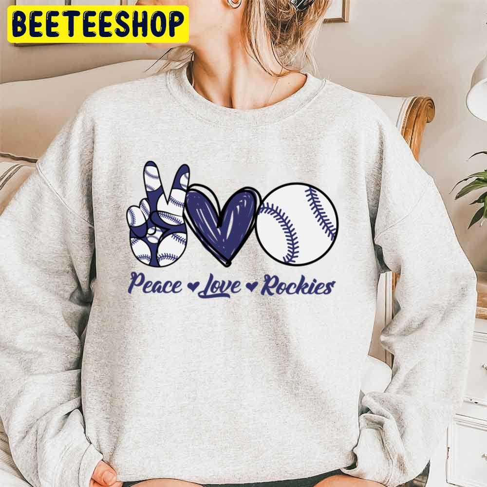 Peace Love Colorado Rockies Baseball Trending Unisex Sweatshirt