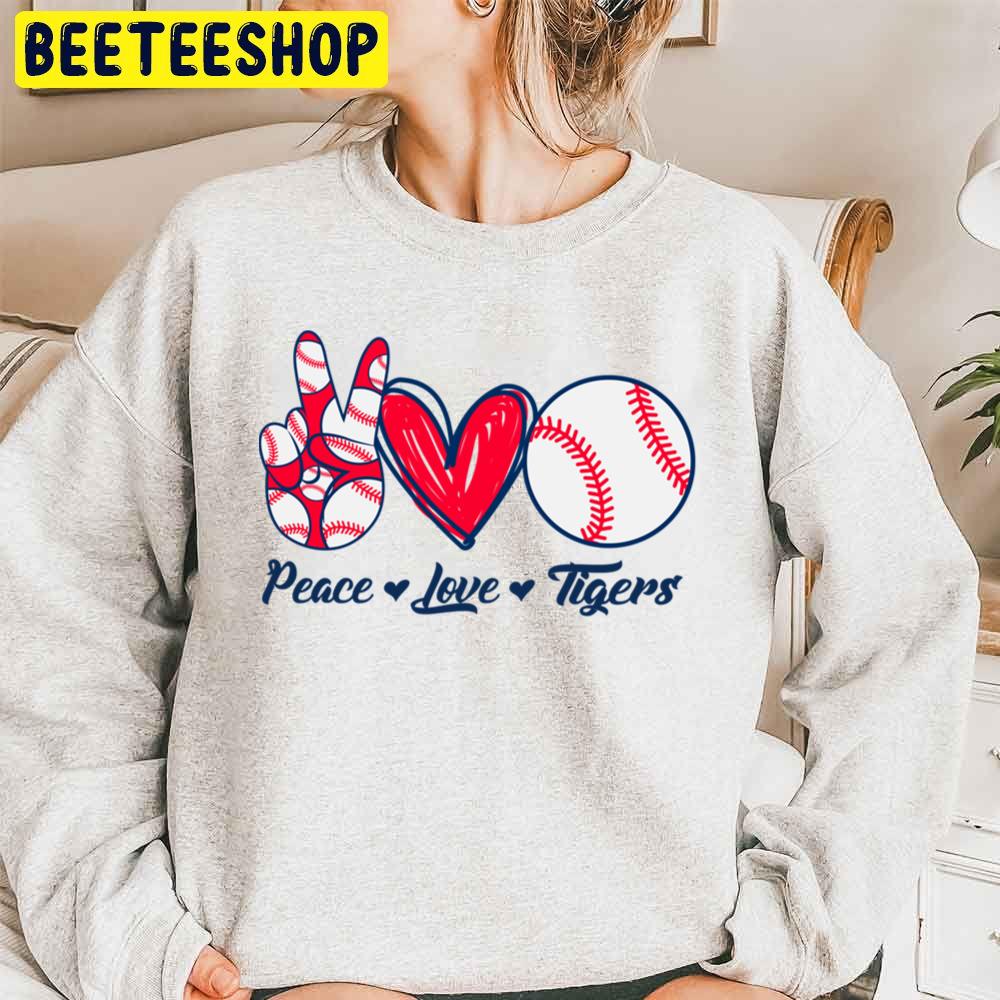 Peace Love Detroit Tigers Baseball Trending Unisex Sweatshirt