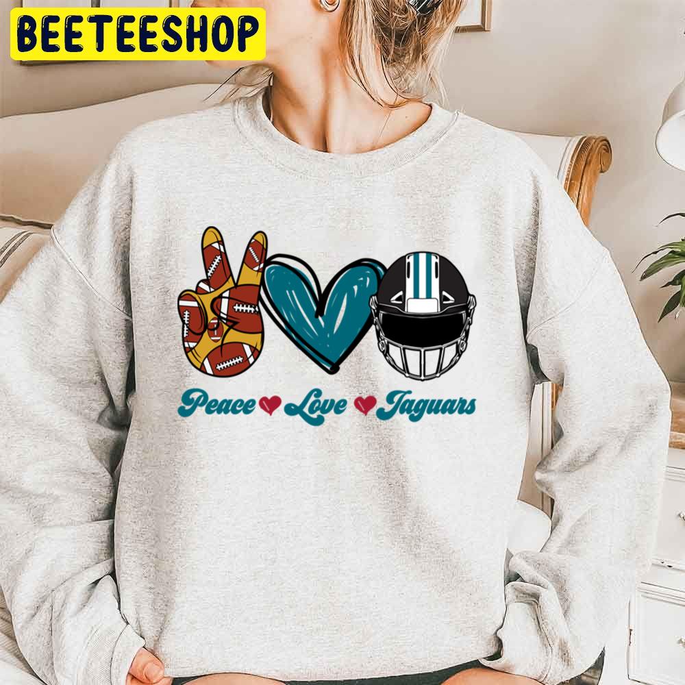 Peace Love Jaguars Jacksonville Jaguars Football Team Trending Unisex Sweatshirt