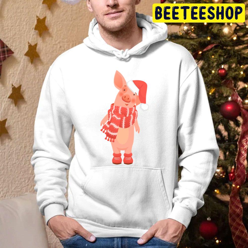 Pig In Scarf And Hat Trending Unisex Hoodie