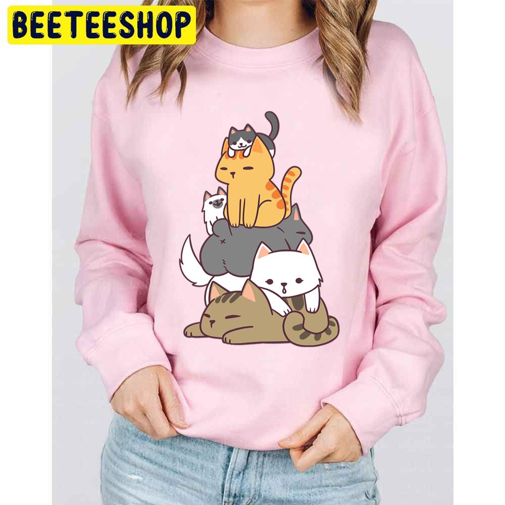 Pile Of Kitty Cats Funny Cute Cat Lover Trending Unisex Sweatshirt