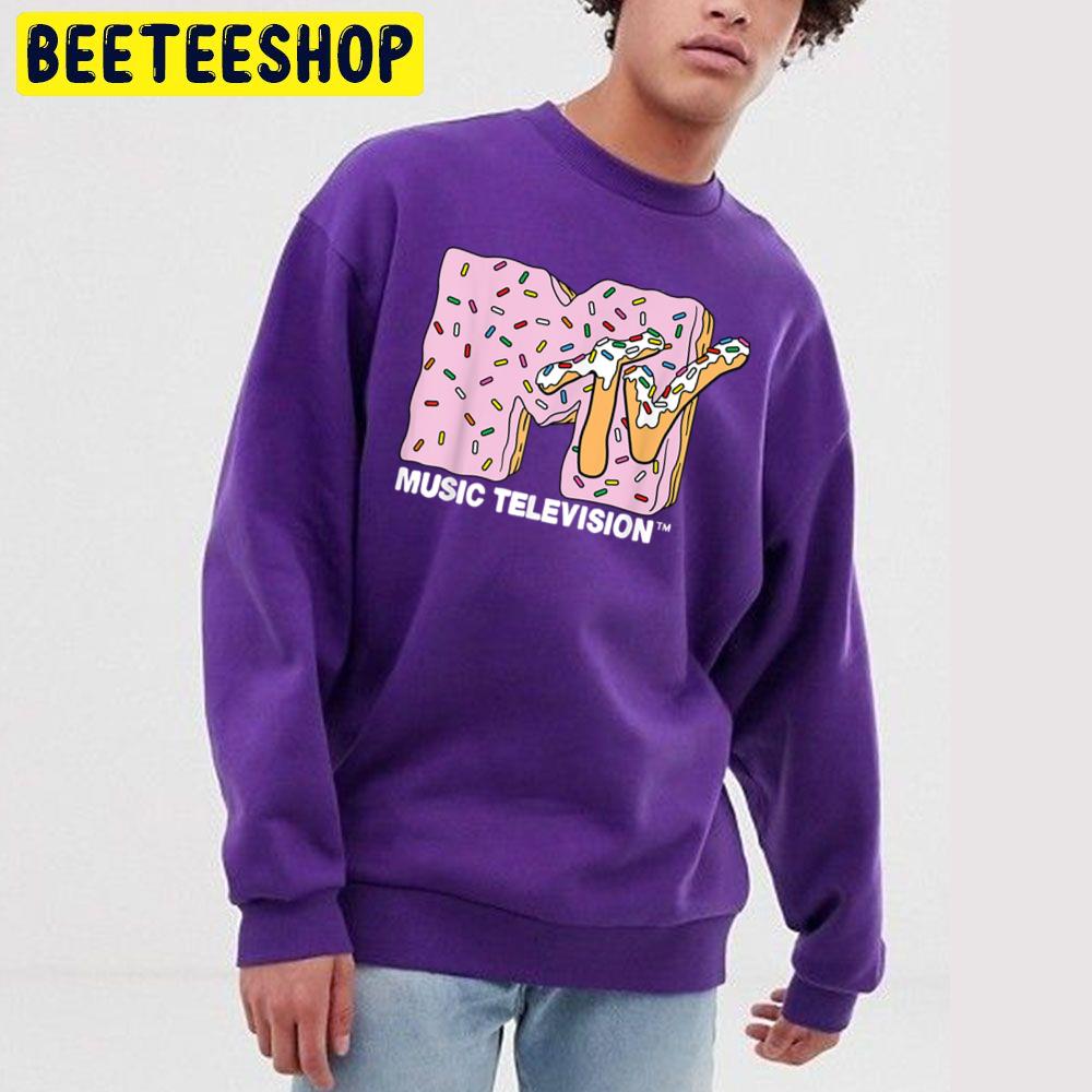 Pink Frosting Doughnut Music Television Logo Trending Unisex Sweatshirt