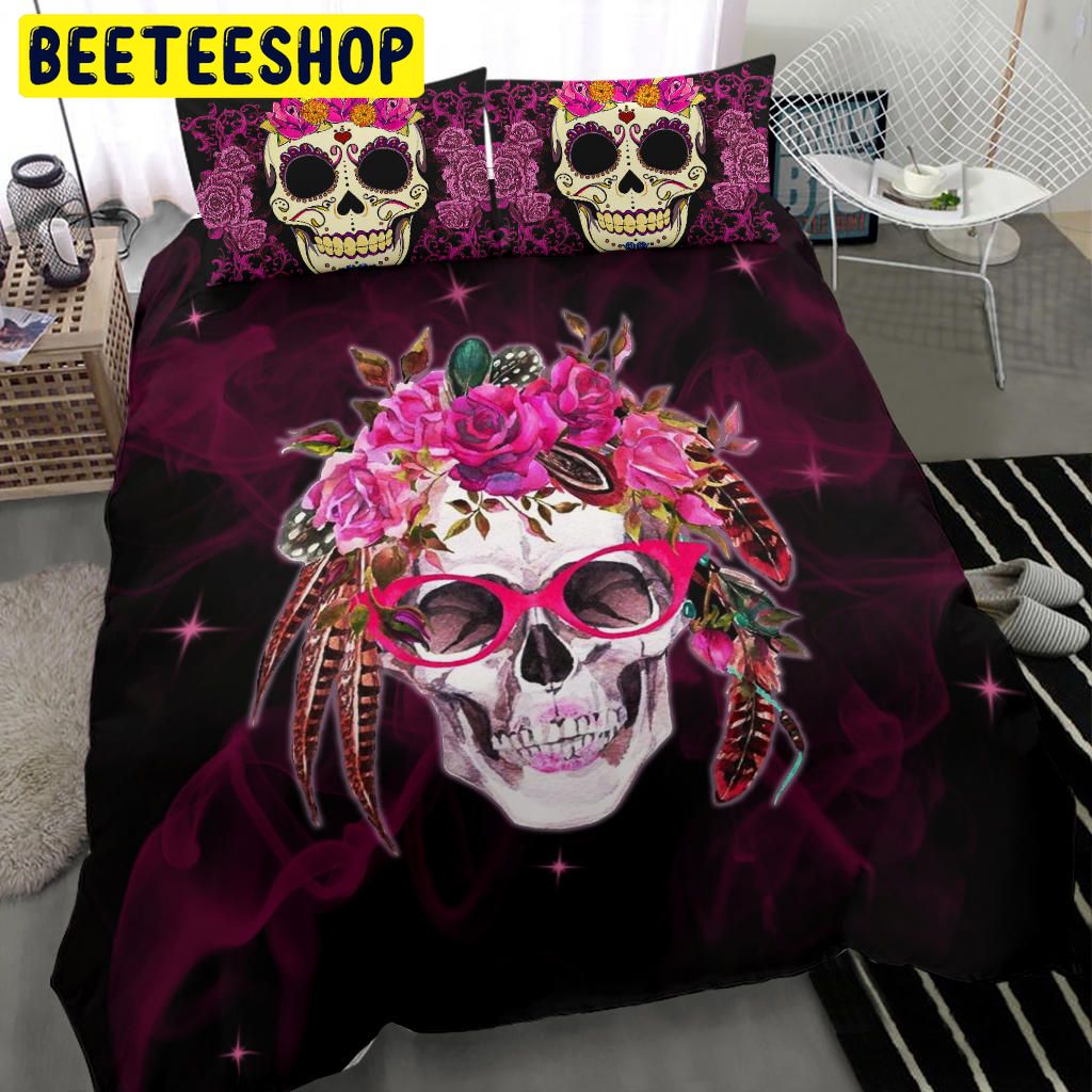 Pink Skull Bedding Set