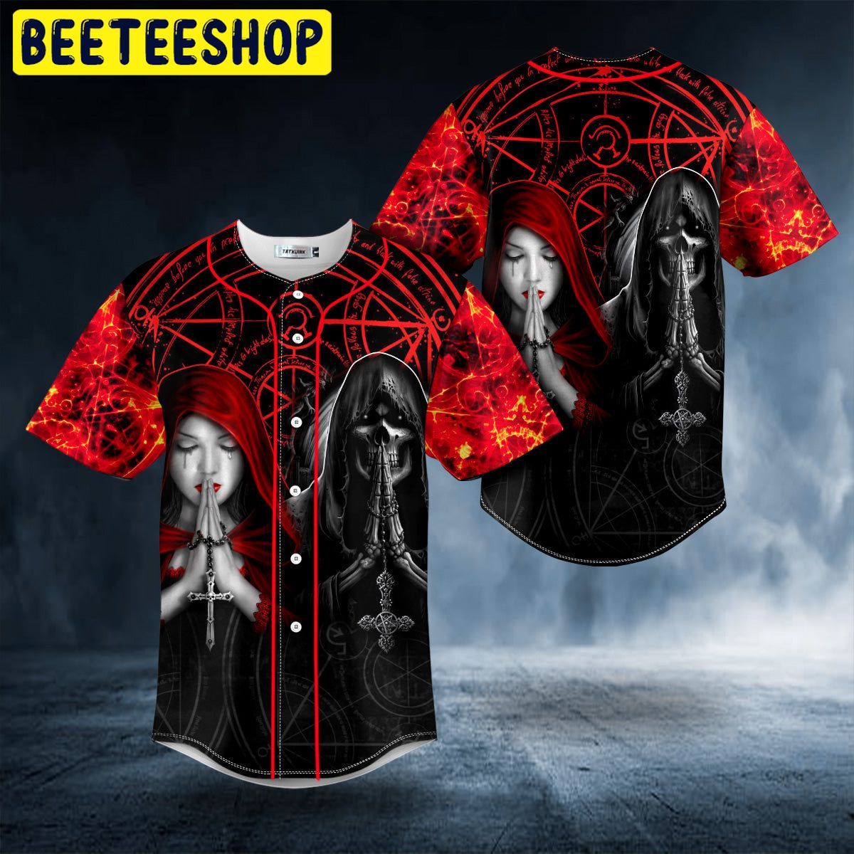 Praying Beauty N Reaper Skull Trending Baseball Jersey