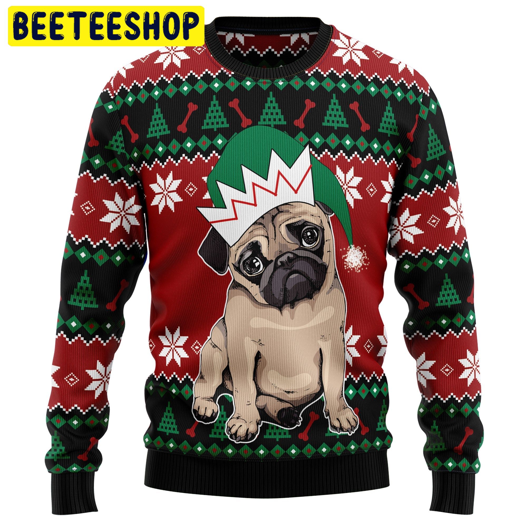 Pug Cute Trending Ugly Christmas Sweatshirt
