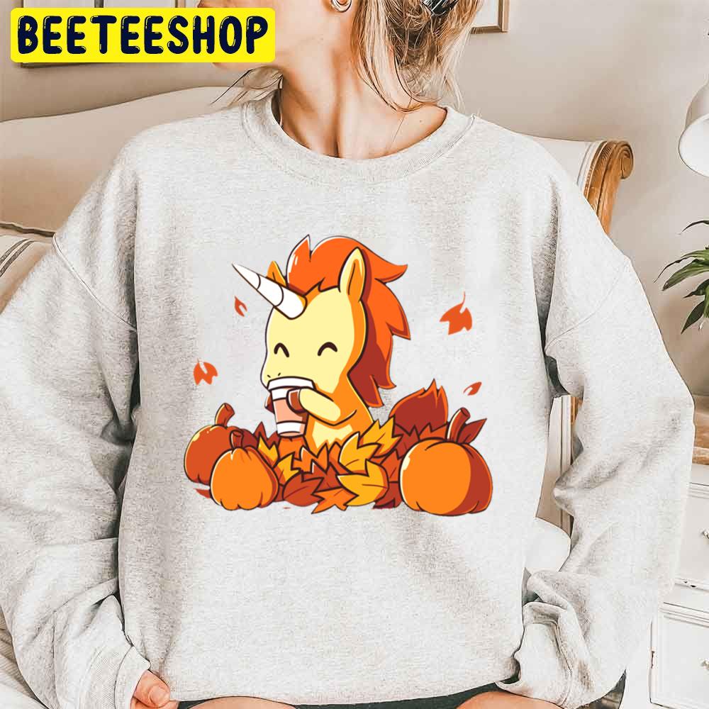 Pumpkin Spice Unicorn Hallothankmas Unisex Sweatshirt