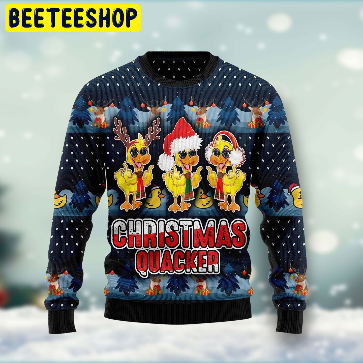 Quacker Cute Duck Trending Ugly Christmas Sweatshirt