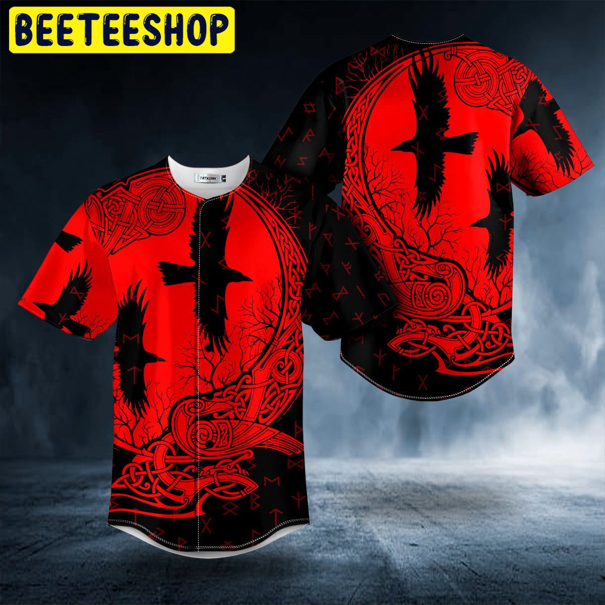 Red Black Ravens Viking Trending Baseball Jersey