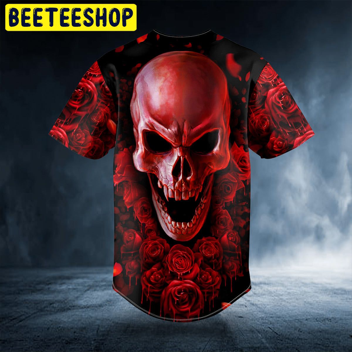 Captain Morgan Baseball Jersey Ghost Head Red Skull –